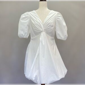 Pinch Twist Bubble Puff Sleeves Dress